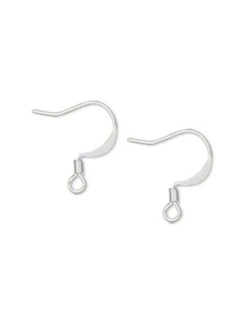 Silver Plated Minimalist Flat French Hooks Earring Findings 10 pcs